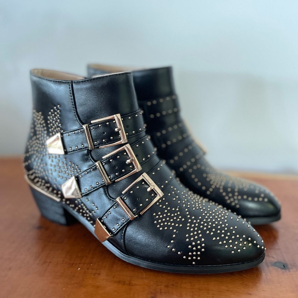 Jessica Buurman Leather Studded Lewis Bootie Givenchy Homage Women Size 40 Black